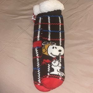 snoopy sherpa socks NEW never worn
